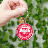 Porte-clés Emblème rond polonais (Main)