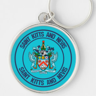 Porte-clés Emblème rond Saint-Kitts-et-Nevis
