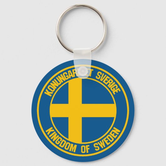 Porte-clés Emblème rond Suède (Recto)