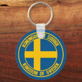 Porte-clés Emblème rond Suède (Recto)