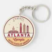 Porte-clés Emblème Skyline Atlanta Georgia City (Dos)