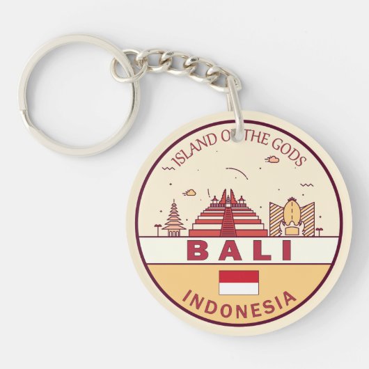Porte-clés Emblème Skyline de Bali en Indonésie (Devant)