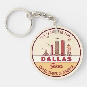 Porte-clés Emblème Skyline de Dallas Texas City