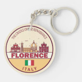 Porte-clés Emblème Skyline de Florence Italie (Dos)