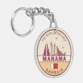Porte-clés Emblème Skyline de Manama à Bahreïn (Devant gauche)