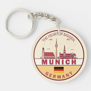 Porte-clés Emblème Skyline de Munich Allemagne