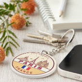 Porte-clés Emblème Skyline de Paris France (Devant droit)