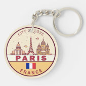 Porte-clés Emblème Skyline de Paris France (Dos)