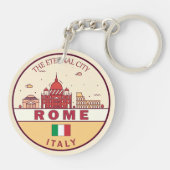 Porte-clés Emblème Skyline de Rome Italie (Dos)