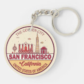 Porte-clés Emblème Skyline de San Francisco California City (Dos)