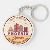 Porte-clés Emblème Skyline Ville Phoenix Arizona (Dos)