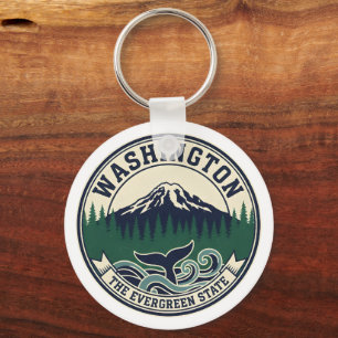 Porte-clés Emblème vintage de l'État de Washington