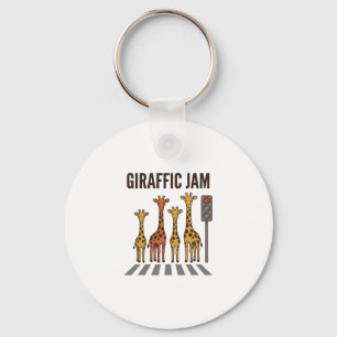 Porte-clés Embouteillage giraffic Drôle de girafe traversant 