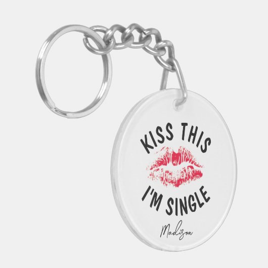 Porte-clés Embrasse Cet Im Simple Funny Anti Valentines Monog (Devant gauche)