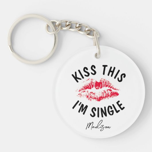 Porte-clés Embrasse Cet Im Simple Funny Anti Valentines Monog (Devant)