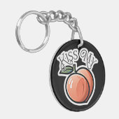 Porte-clés Embrasse mes pêches de pêche drôle (Devant gauche)