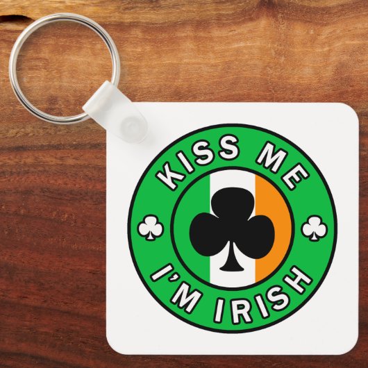 Porte-clés Embrasse-moi Je suis irlandais (Recto)