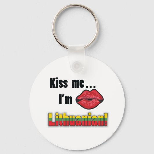 Porte-clés Embrasse-moi Je suis Lituanien (Recto)