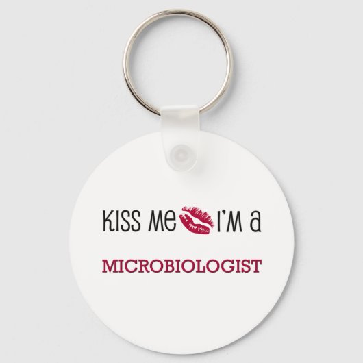Porte-clés Embrasse-moi Je suis MICROBIOLOGUE (Recto)