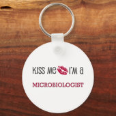 Porte-clés Embrasse-moi Je suis MICROBIOLOGUE (Recto)