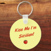 Porte-clés Embrasse-moi Je suis Sicilien (Recto)