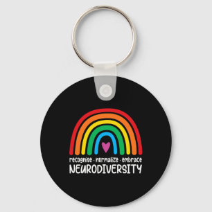 Porte-clés Embrasser la neurodiversité Arc-en-ciel Sensibilis