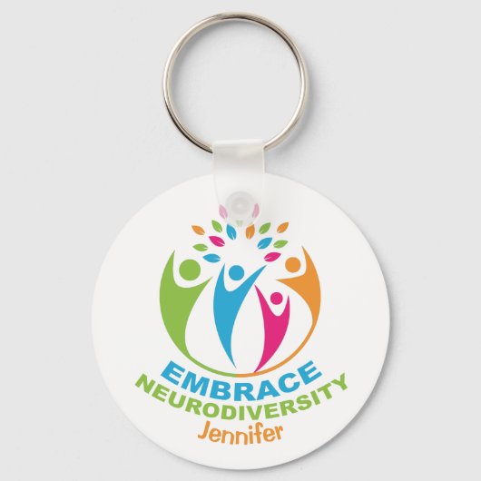 Porte-clés Embrasser la neurodiversité Spectre d'autisme colo (Recto)