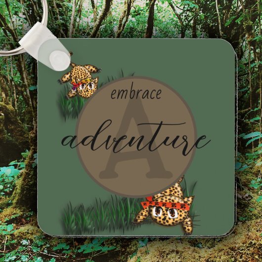 Porte-clés Embrasser l'Aventure Safari Léopard Mignon