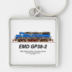 Porte-clés EMD GP38-2 Locomotive diesel GATX bleu et blanc