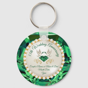 Porte-clés Emerald, 55e anniversaire des idées de fête, pas c