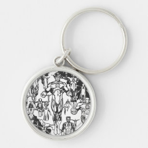 Porte-clés Emerald Dawn, noir et blanc