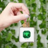 Porte-clés Emerald Gemstone, Birthstone May, vert clair (main)