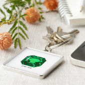 Porte-clés Emerald Gemstone, Birthstone May, vert clair (Côté)