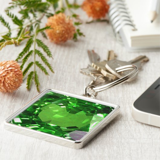 Porte-clés Emerald Gemstone, Porte - clé vert (Côté)