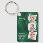 Porte-clés Emerald Green 3 Photo Funeral Cadeau Prière commém (Recto)