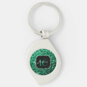 Porte-clés Emerald Green fausse parties scintillant scintille (Devant)