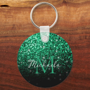 Porte-clés Emerald Green fausse parties scintillant scintille