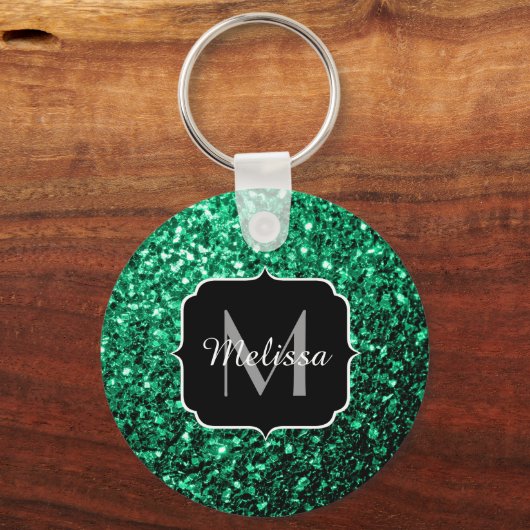 Porte-clés Emerald Green fausse parties scintillant scintille (Verso)