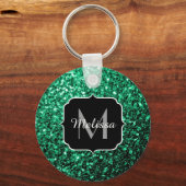 Porte-clés Emerald Green fausse parties scintillant scintille (Recto)
