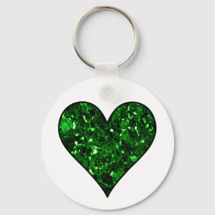 Porte-clés Emerald Green Gem Heart