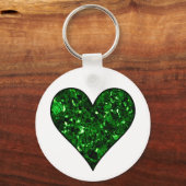 Porte-clés Emerald Green Gem Heart (Recto)