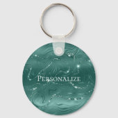 Porte-clés Emerald Green Glitzy Marble personnalisé (Recto)