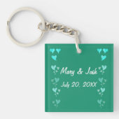 Porte-clés Emerald Green Hearts Mariage Faveur Porte - clé (Devant)