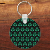 Porte-clés Emerald Green Sparkle Shamrock noir Monogramme (Verso)