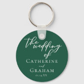 Porte-clés Emerald Green Typographie Mariage forestier person (Verso)