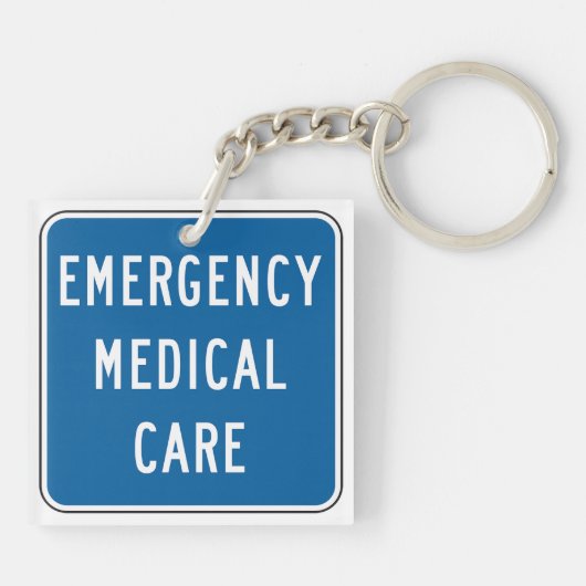 Porte-clés Emergency Medical Care Road Sign (Dos)