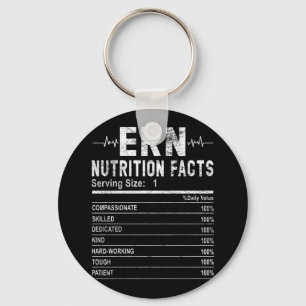 Porte-clés Emergency room nurse Nutrition Facts Nurse