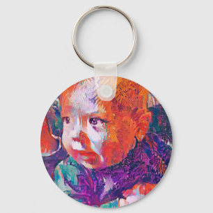 Porte-clés émerveillement aux yeux d'un bébé sifflant A.I. br
