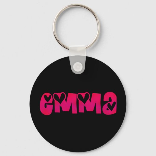 Porte-clés Emma dans les coeurs (Recto)