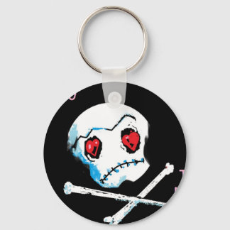 Porte-clés Emo Skulls & Hearts : Accessoire "I love you death